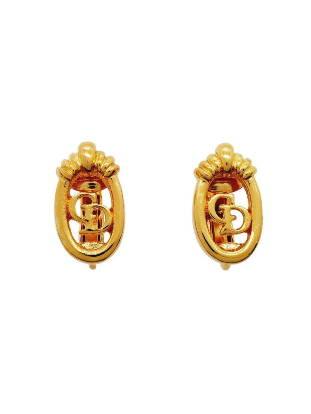 Dior Earrings CD Logo Gold Plated